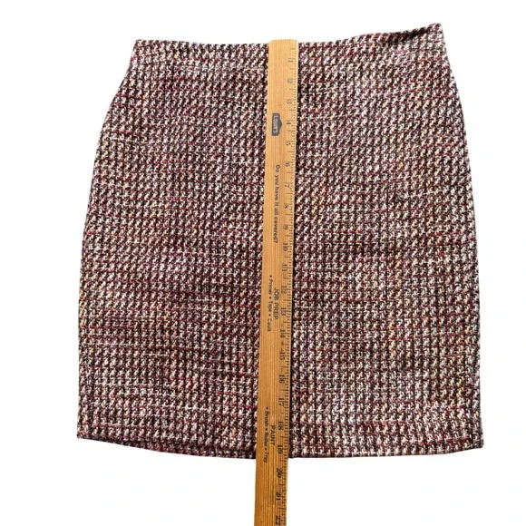 LOFT Academia Tweed Pencil Mini Skirt Multicolor Lined 6P Ivy League Office Chic - Picture 6 of 7
